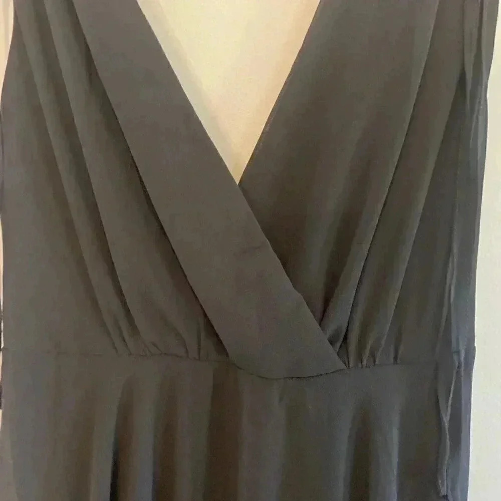 New LULU'S Dance the Night Away Maxi Gown Black Surplice Dress Medium Formal NWT - Picture 5 of 16